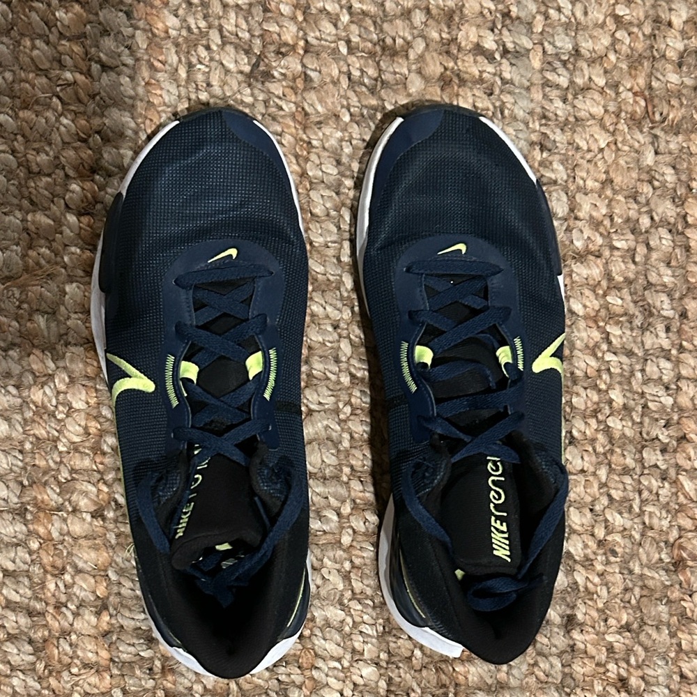 Nike RENEW Men's Navy and Lime Athletic Shoes